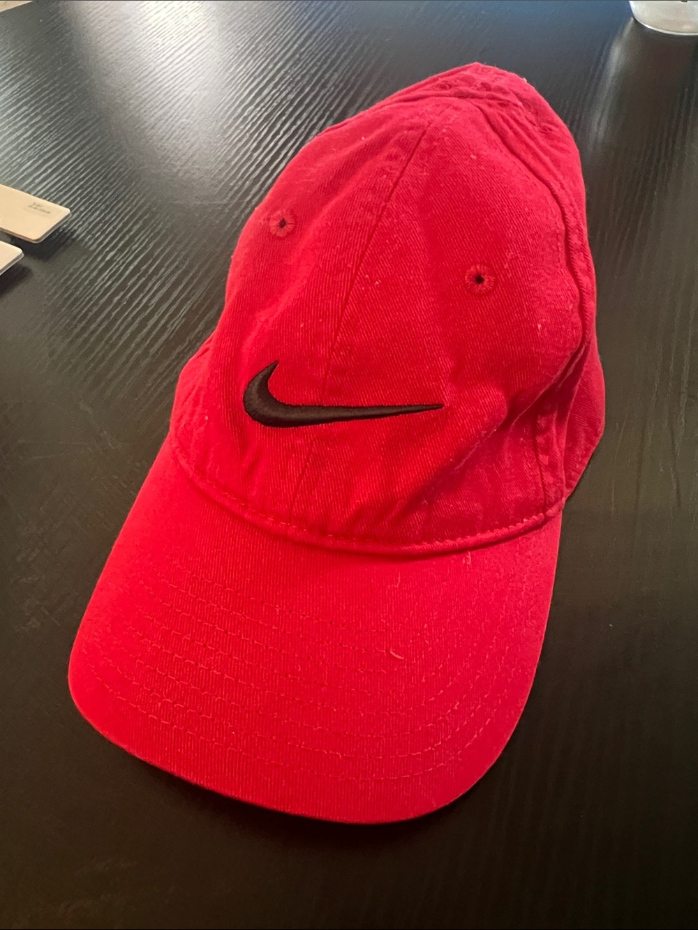 Nike Red Baseball Cap with Black Swoosh